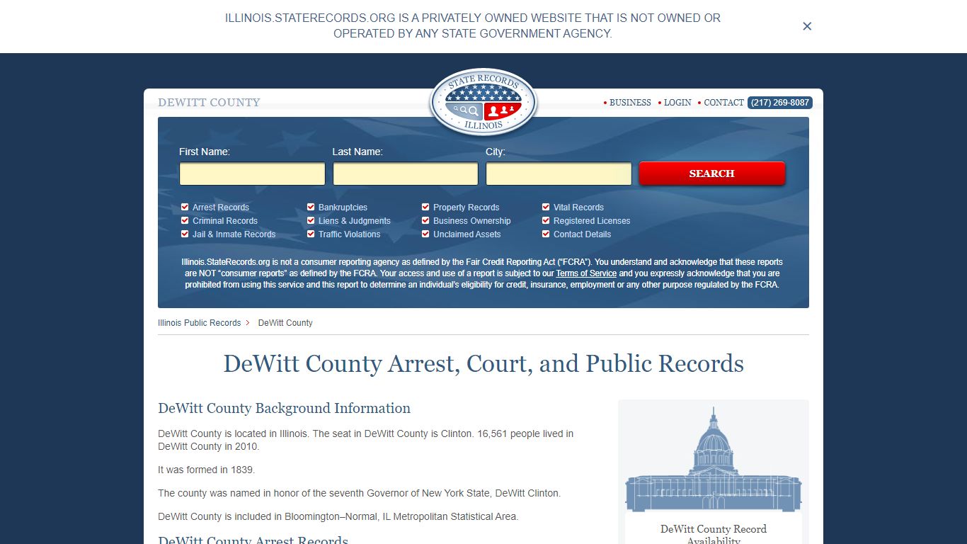 DeWitt County Arrest, Court, and Public Records