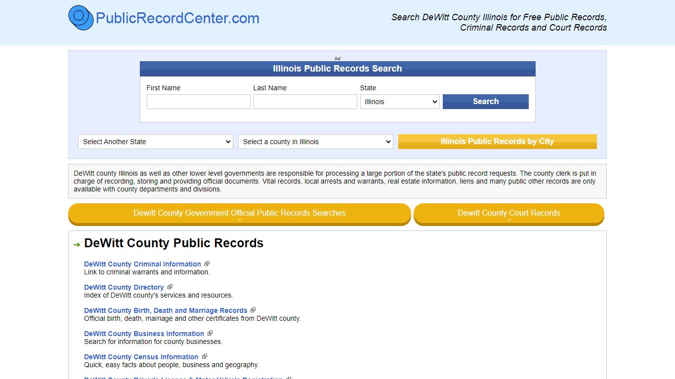 Dewitt County Illinois Free Public Records - Court Records ...